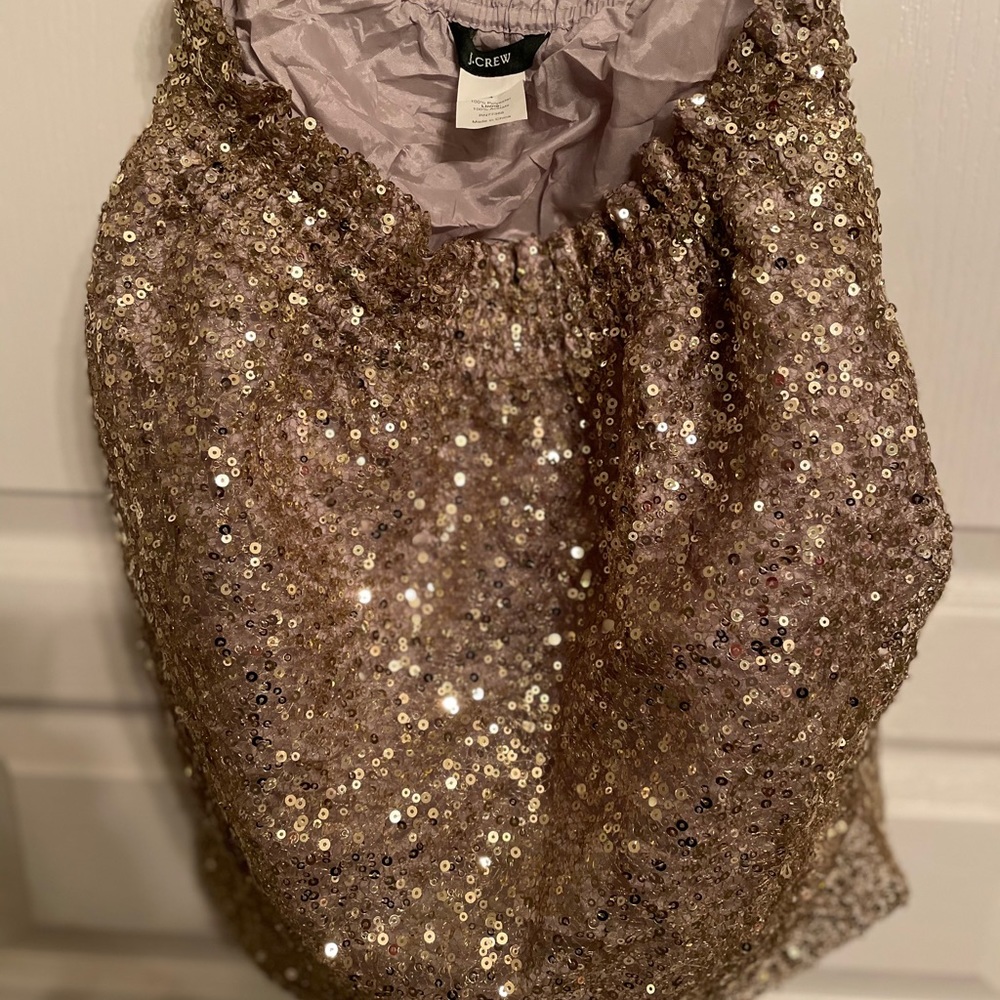 J Crew Gold Sequin Miniskirt